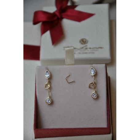 GOLD EARRINGS WITH CRYSTALS 14 K 3,1 gr KOD 710461050010